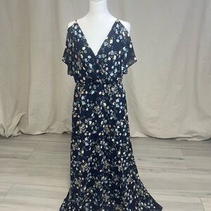 Liza Lux Women's Floral Maxi Dress Bohemian Wedding Sz L